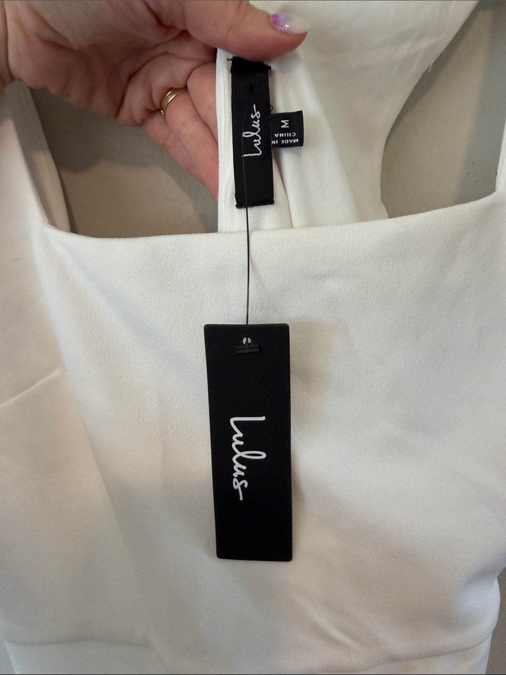 Lulus Moment Maker White Square Neck Trumpet Midi Dress‎ New medium - Picture 7 of 7